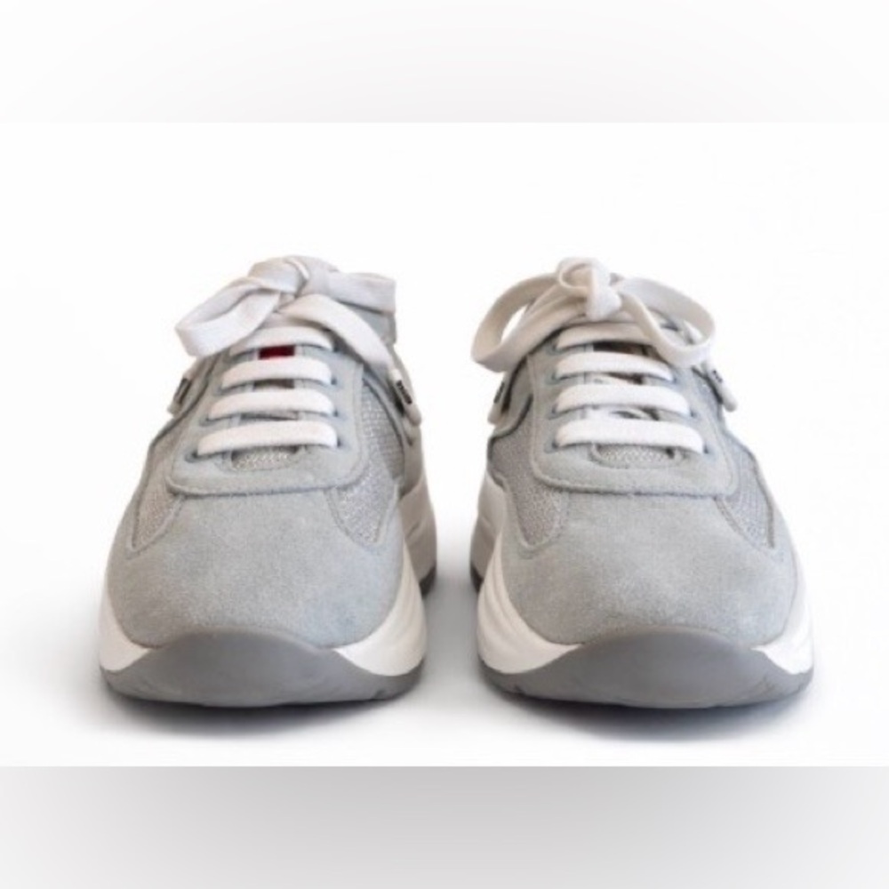 Prada suede & mesh runner sneakers